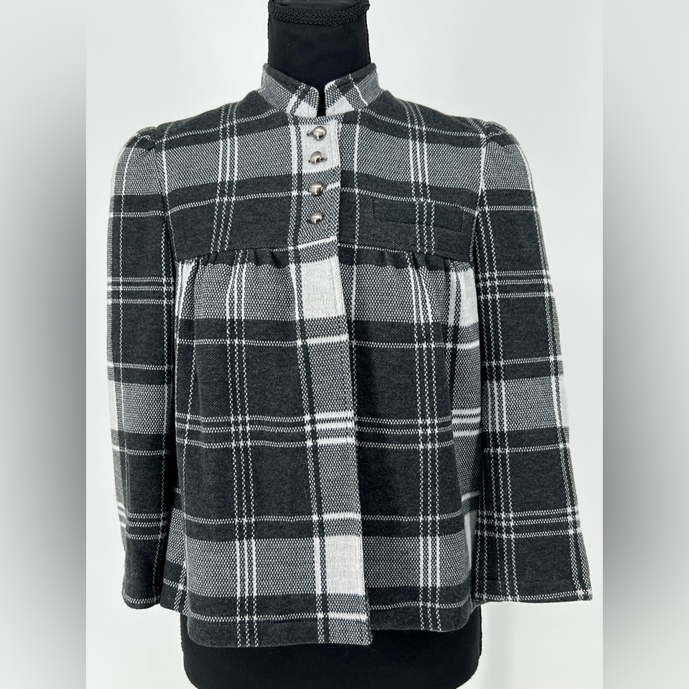 MIXIT NWOT GREY PLAID BLAZER, LINED, 3/4 SLEEVES SOFT FABRIC‎